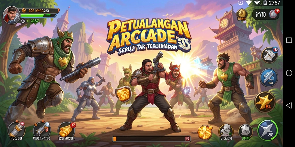 Tangkapan layar utama 2757 menunjukkan aksi gameplay Arcade yang menarik.
