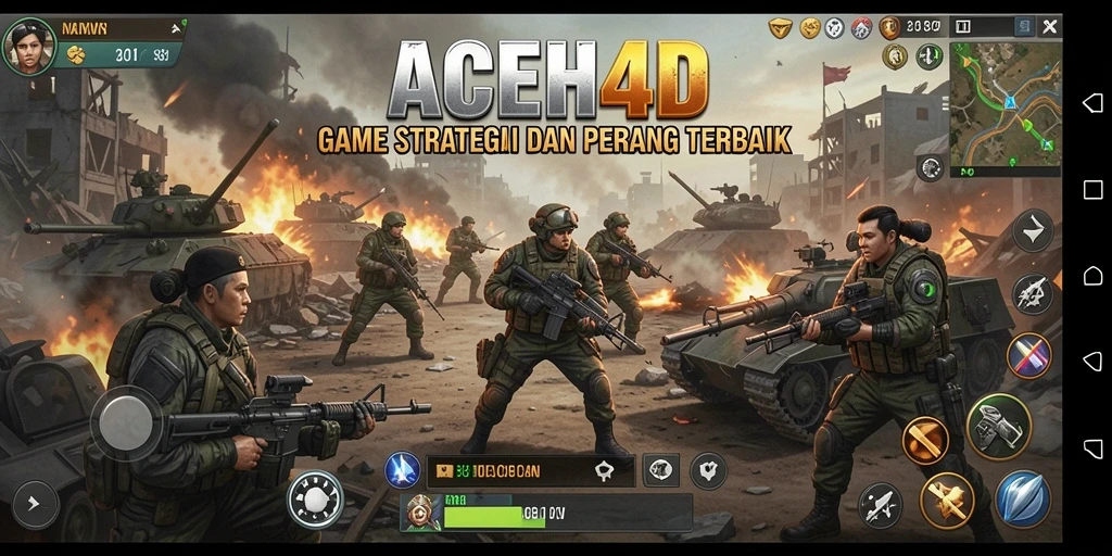 Screenshot gameplay <strong>ACEH4D</strong> menampilkan pertempuran strategis yang mendebarkan.