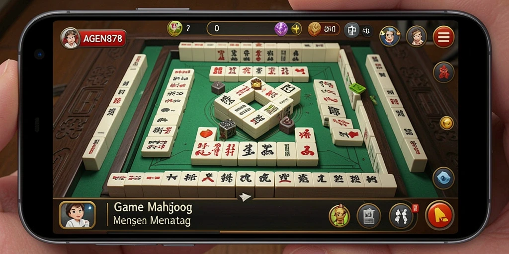 Gameplay Mahjong AGEN878 dengan grafis cantik dan interaksi seru.