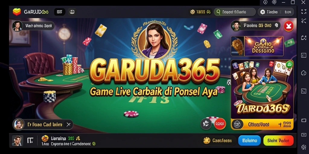 Tampilan colorful dan interaktif dari GARUDA365 saat bermain Live Casino.