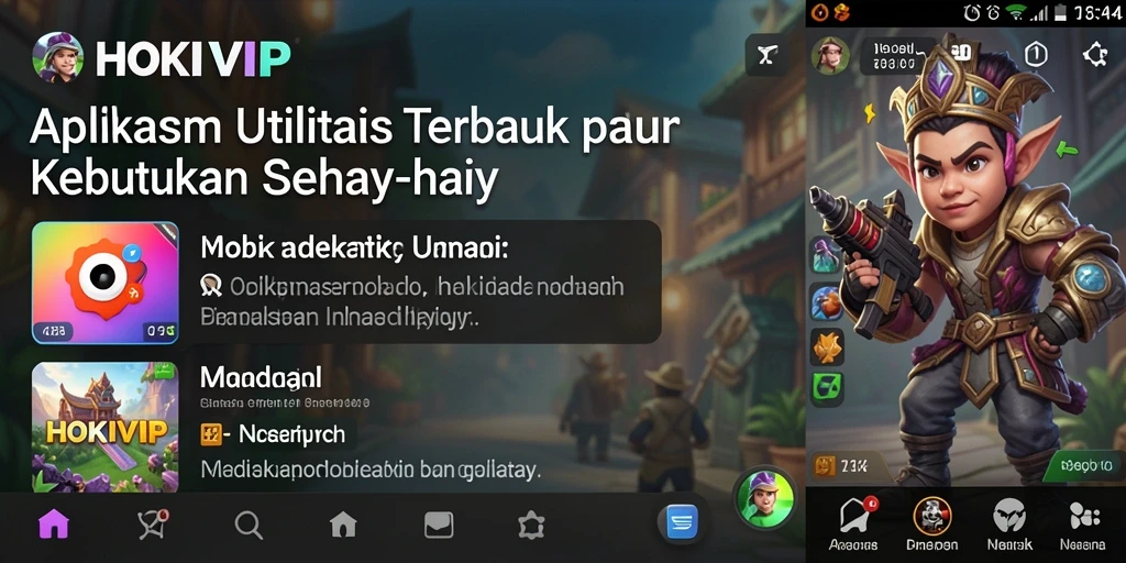 Tampilan utama HOKIVIP dengan fitur-fitur utilitas canggih.