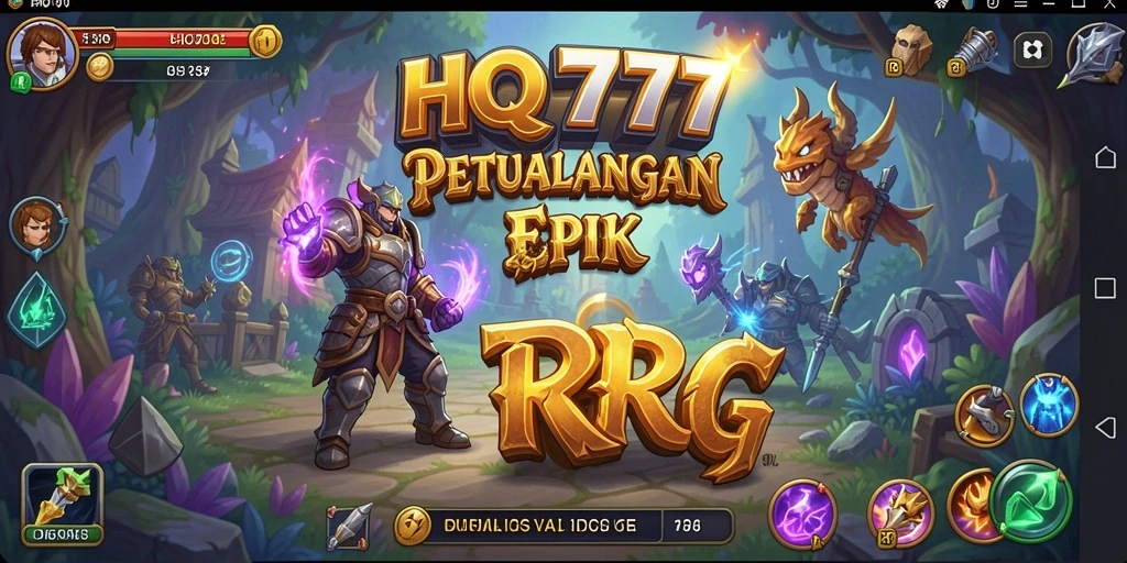 Tampilan epic dari karakter dan dunia RPG dalam HQ777.
