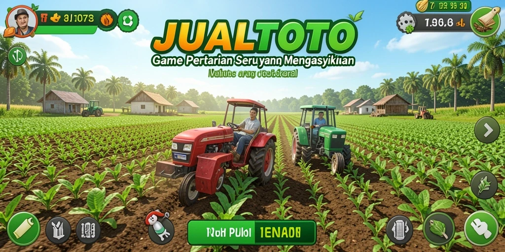Screenshot gameplay menunjukkan kemeriahan bertani di JUALTOTO.