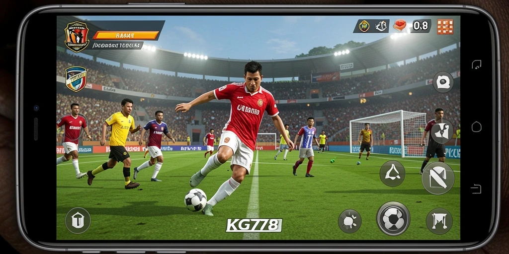 Tangkapan layar gameplay KG778 yang menunjukkan aksi seru di lapangan.