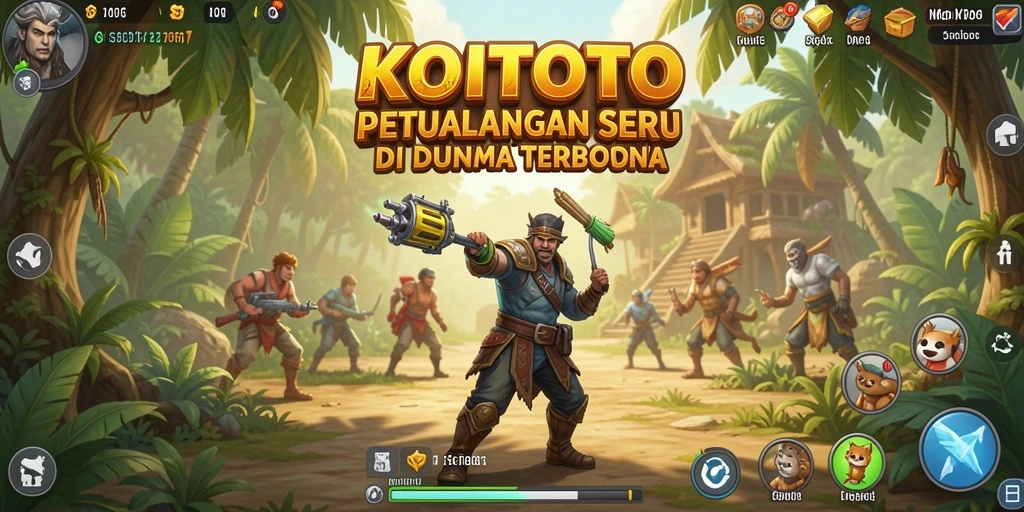 Screenshot gameplay KOITOTO yang menunjukkan petualangan seru di dunia terbuka.