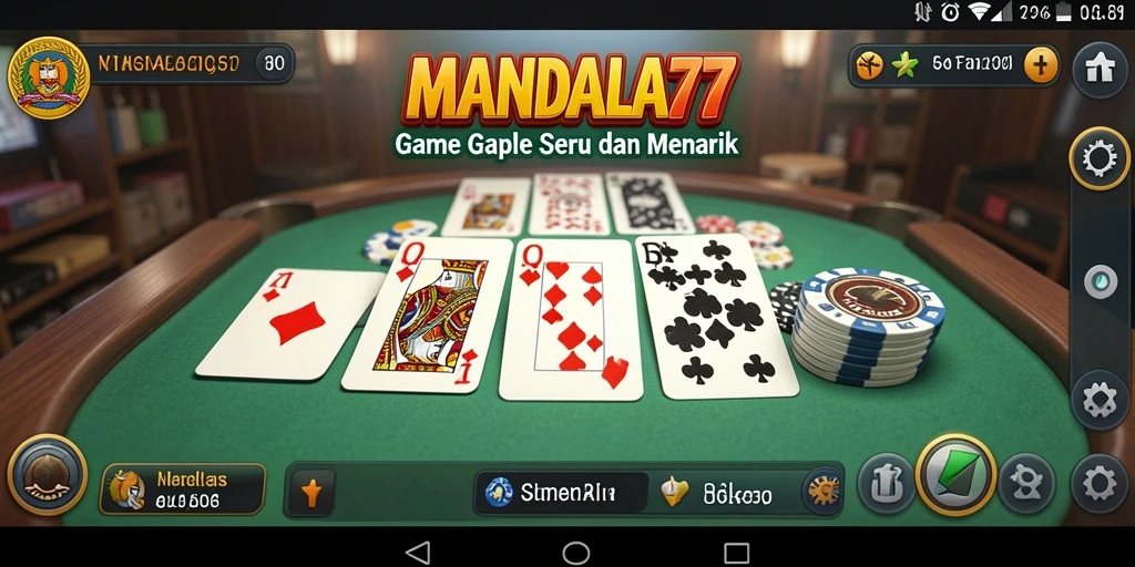 Tampilan gameplay gaple yang seru di MANDALA77.