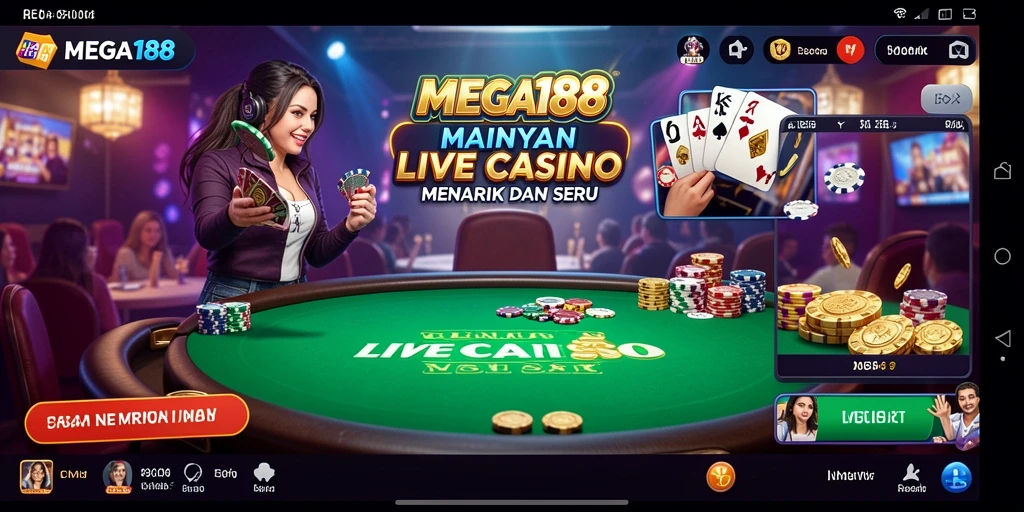 Gameplay seru MEGA188 dengan dealer langsung di Live Casino.