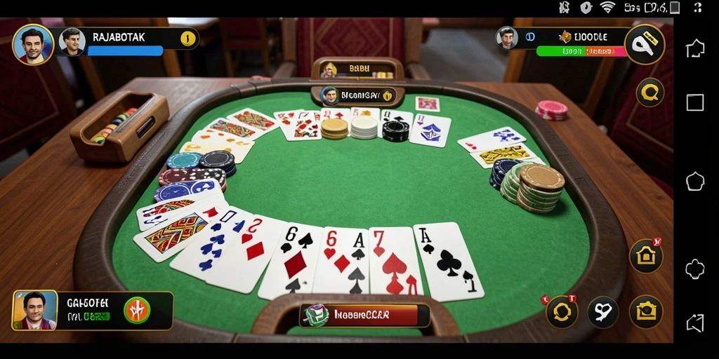 Screenshot gameplay RAJABOTAK menampilkan keseruan bermain Gaple.