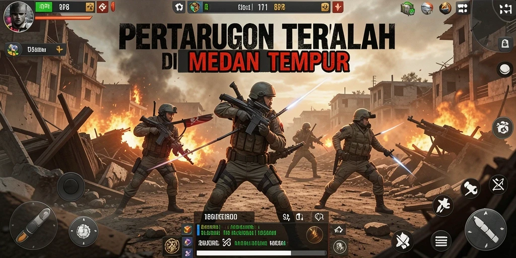 Screenshot gameplay RP8 yang menampilkan aksi pertempuran mendebarkan.