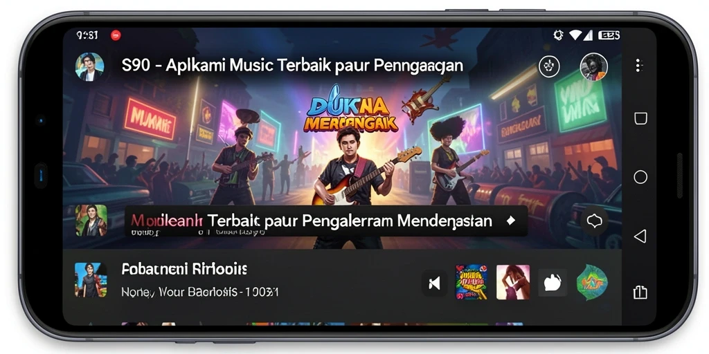 Screenshot S80 menampilkan antarmuka pengguna dengan berbagai pilihan musik.