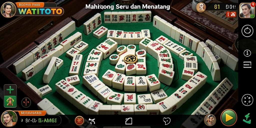 Screenshot gameplay menarik di WATITOTO menampilkan papan Mahjong yang dinamis.