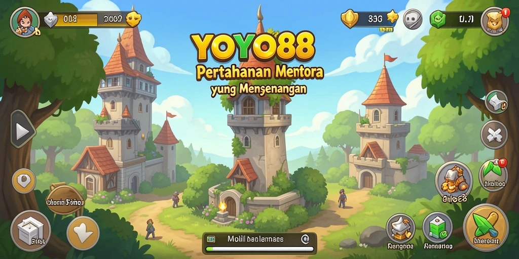 Tangkapan layar menampilkan pertempuran strategis dalam game Tower Defense.